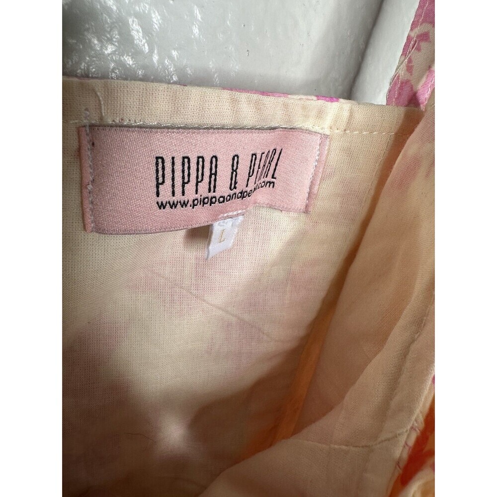 New Pippa & Pearl Womens Large Bustier Blouse Corset Top Pink Floral Olivaceous — image 3 of 5
